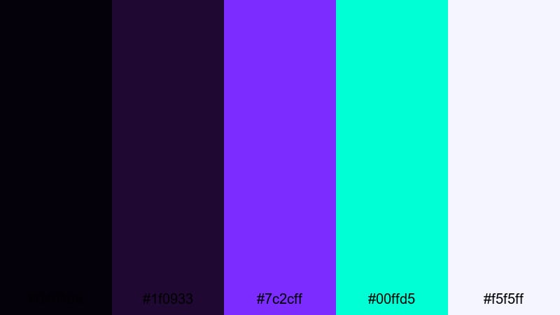 ultraviolet interface black purple color palette with hex codes
