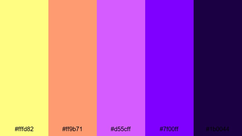 ultraviolet pop splash violet purple color palette with hex codes