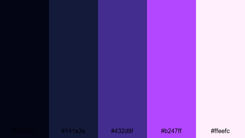 ultraviolet spotlight purple dark blue color palette with hex codes