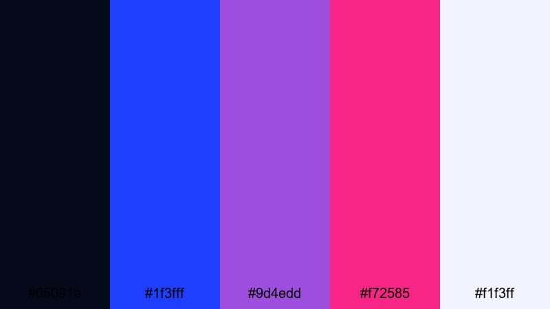 ultraviolet streamline ultramarine blue color palette with hex codes