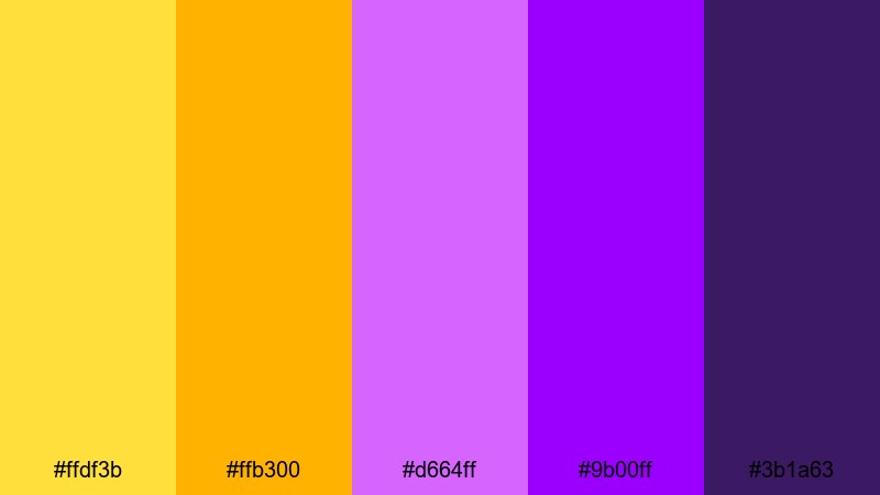 ultraviolet street lights yellow purple color palette with hex codes