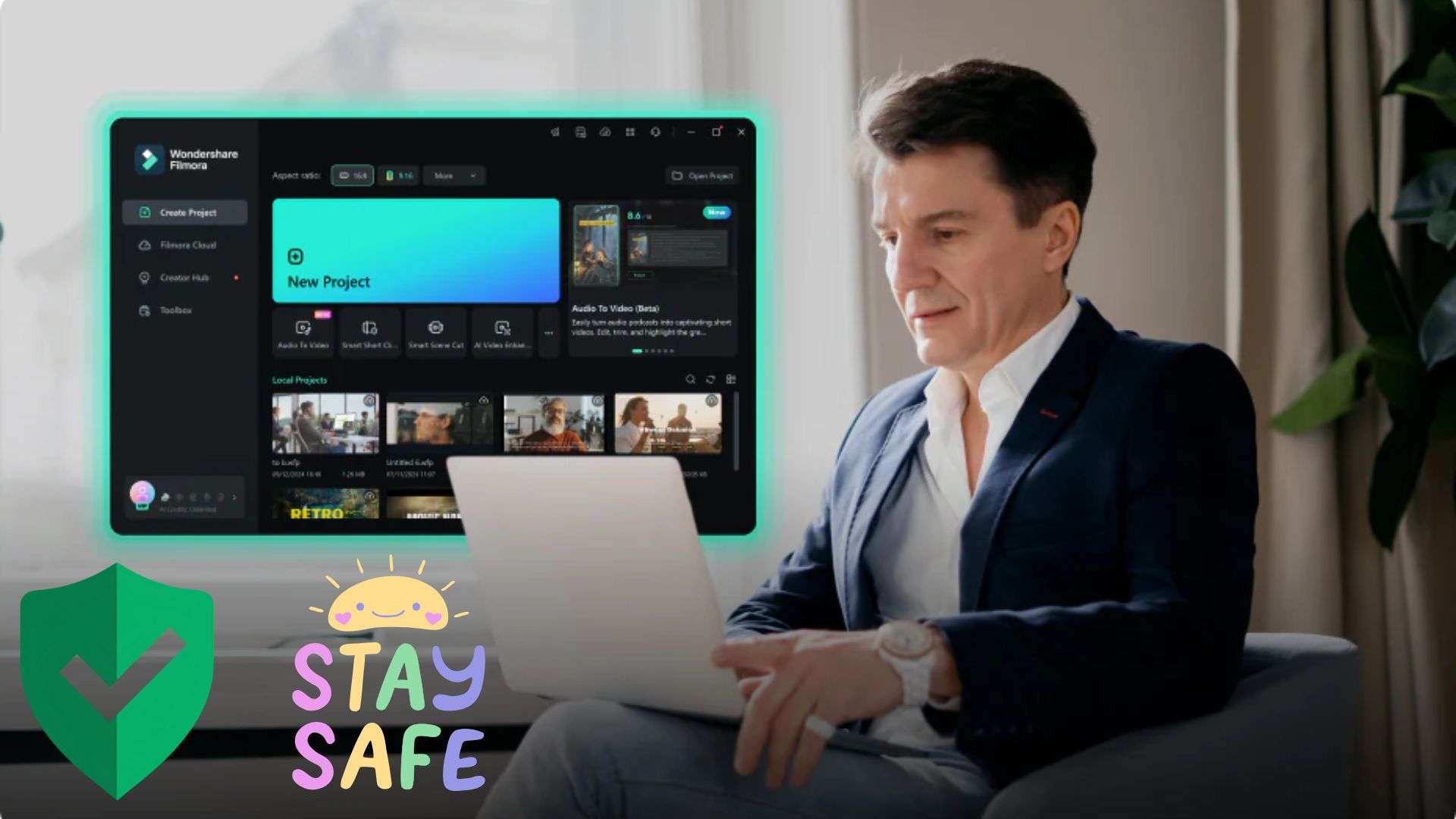 create ai content safely with filmora