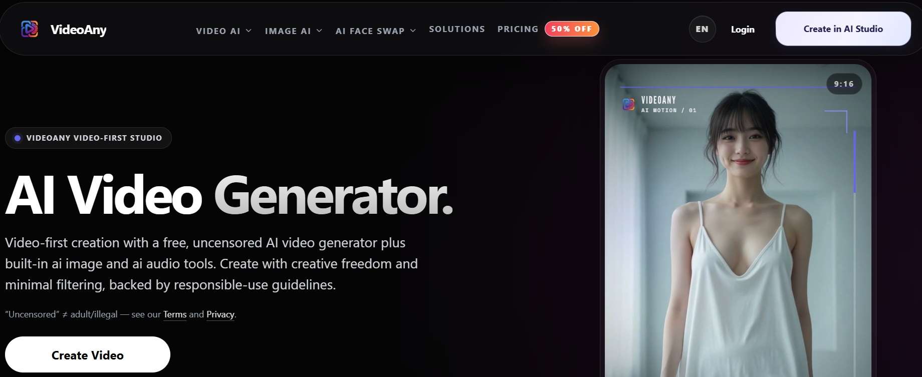 videoany uncensored video generator