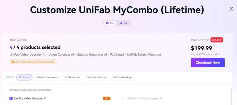 unifab ai mycombo pricing