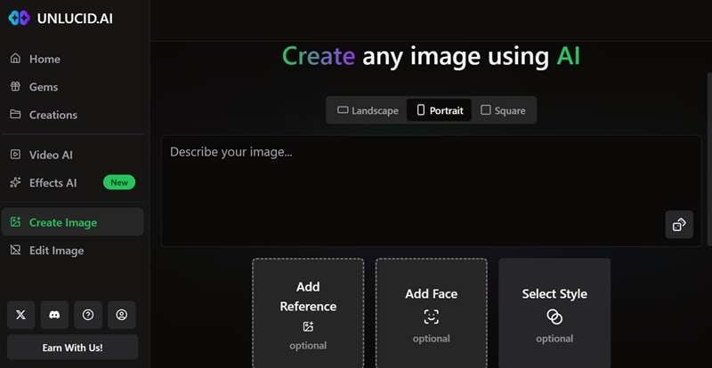 unlucid ai image generator feature