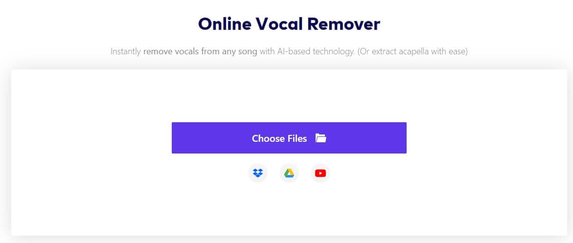 Upload file to vocal remover
