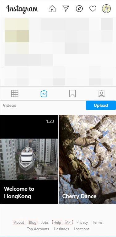 Upload video ke Instagram