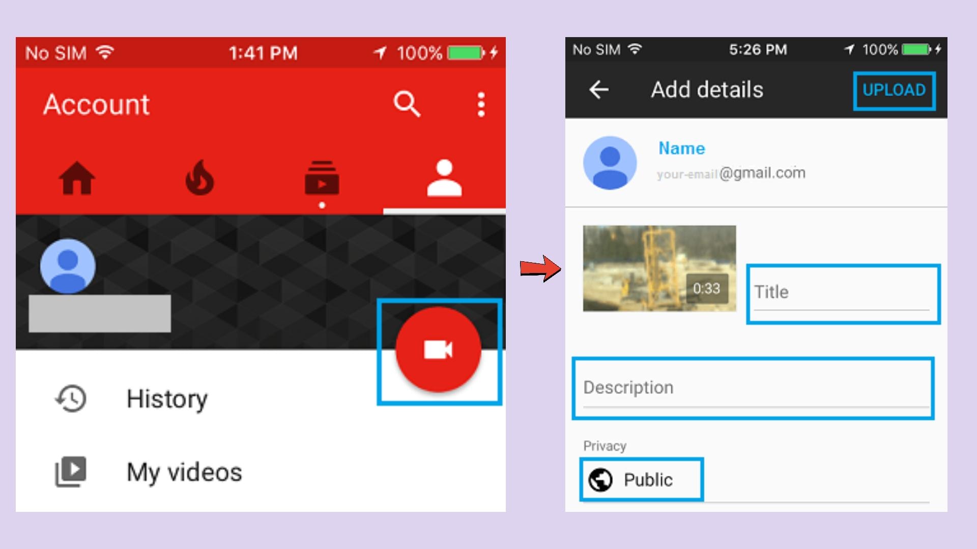 upload youtube video from iphone using ios app - edit details