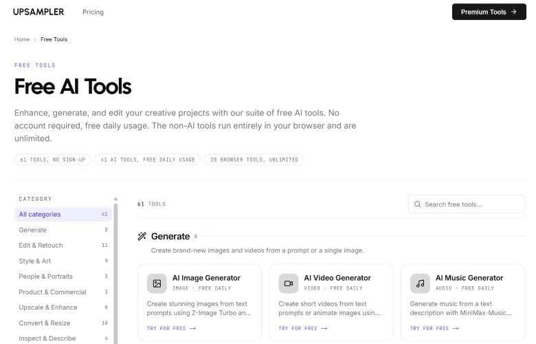 upsampler ai no sign up