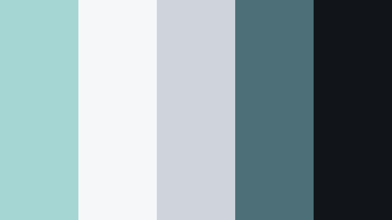 urban aqua minimal waterfall mist color palette with hex codes