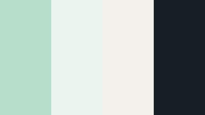 urban botanical minimal powdered mint color palette with hex codes