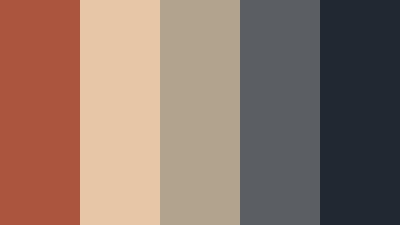 urban brick calm soft rust color palette with hex codes