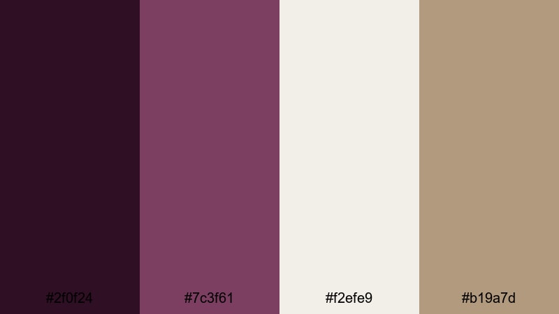 urban cellar luxe purple wine color palette with hex codes