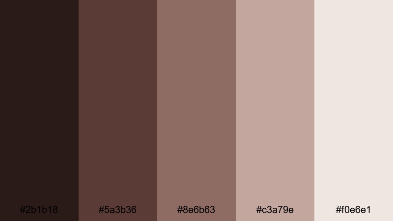 urban chocolate mono chocolate brown color palette with hex codes