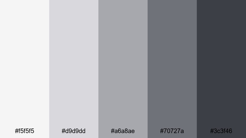 urban chrome fade gray silver color palette with hex codes