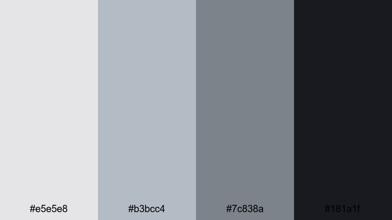 urban chrome minimalism platinum color palette with hex codes