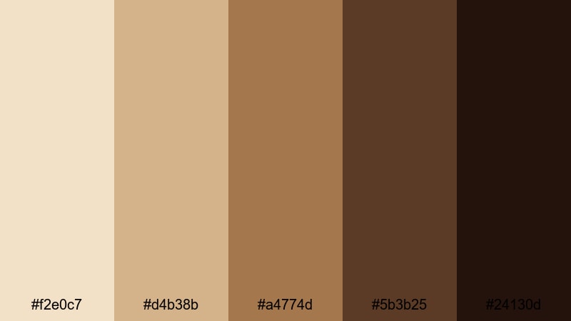 urban coffee tones sepia color palette with hex codes