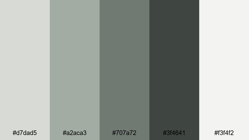 urban concrete sage gray green color palette with hex codes