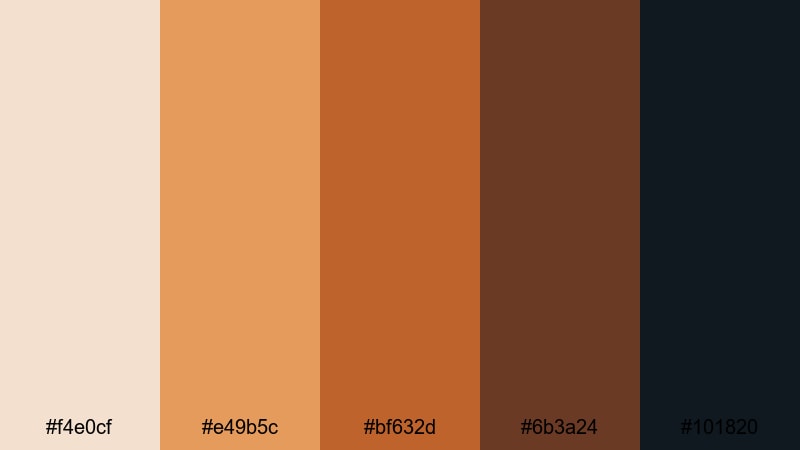 urban copper highlights orange brown color palette with hex codes