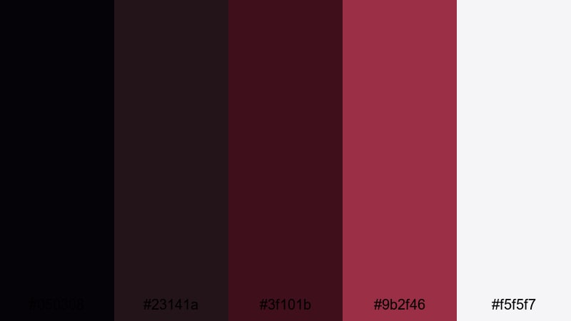 urban editorial edge black burgundy color palette with hex codes