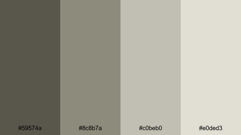 urban fog frames drab color palette with hex codes