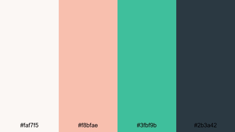 urban glass coral coral green color palette with hex codes