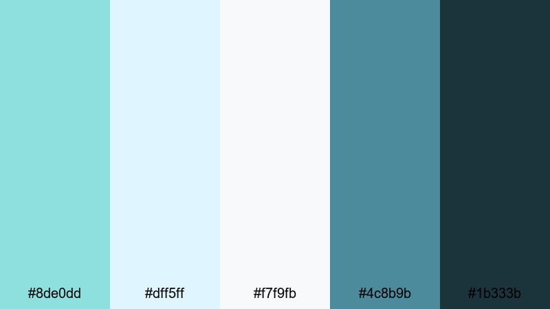 urban glass reflections mint blue color palette with hex codes