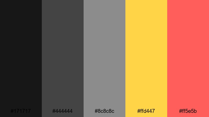 urban graffiti contrast yellow gray color palette with hex codes