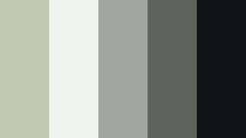 urban green frame silver sage color palette with hex codes