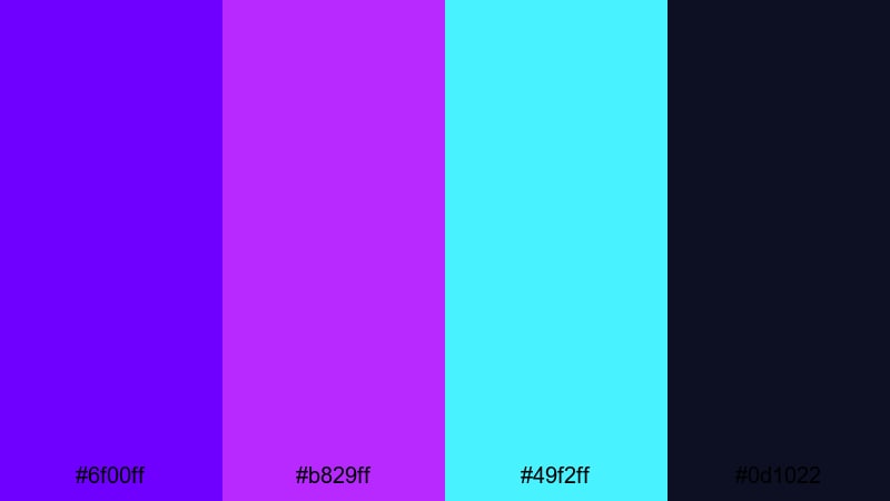 urban hologram skies futuristic color palette with hex codes