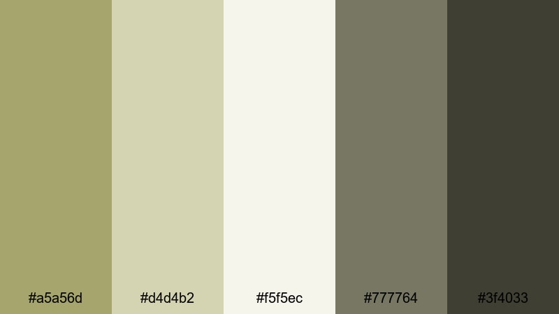 urban khaki mono green khaki color palette with hex codes