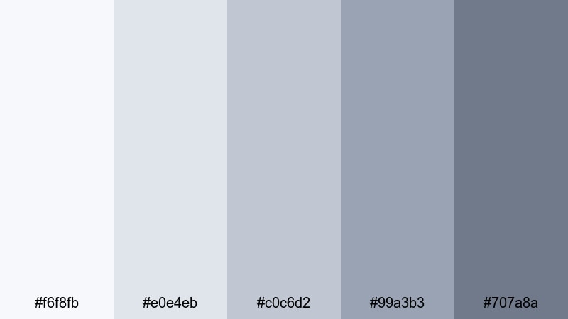 urban loft air gray light blue color palette with hex codes