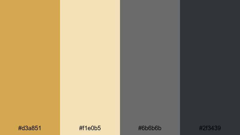 urban loft brass harvest gold color palette with hex codes