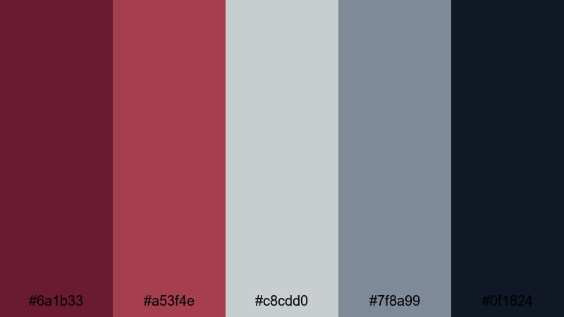 urban loft burgundy burgundy color palette with hex codes