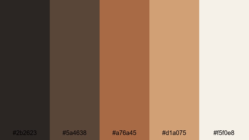 urban loft copper brown copper color palette with hex codes