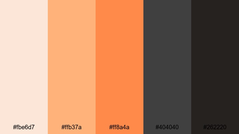 urban loft ember orange cream color palette with hex codes