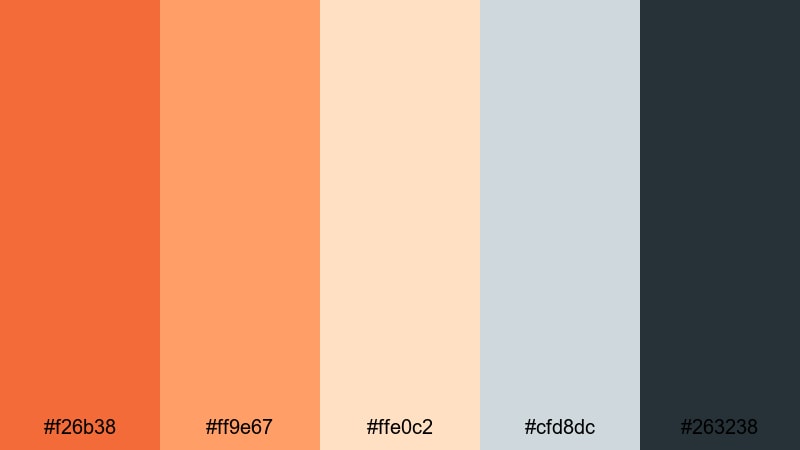 urban loft ember sunset orange color palette with hex codes