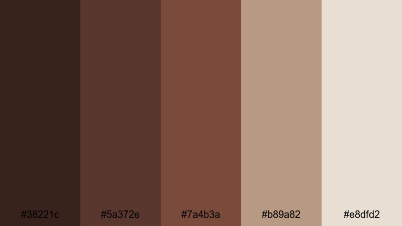 urban loft espresso brown maroon color palette with hex codes