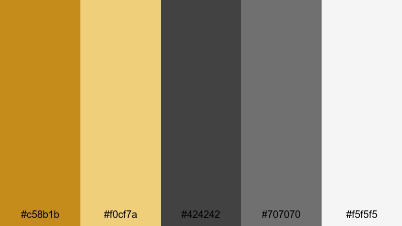 urban loft glow yellow ochre color palette with hex codes