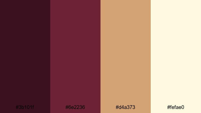 urban loft merlot wine red color palette with hex codes