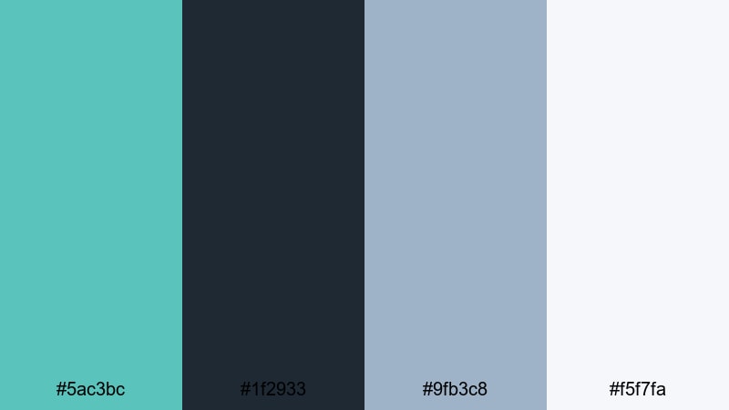 urban loft minimal tiffany blue color palette with hex codes