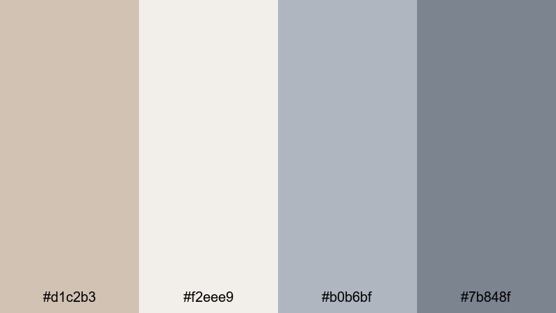 urban loft neutrals light taupe color palette with hex codes