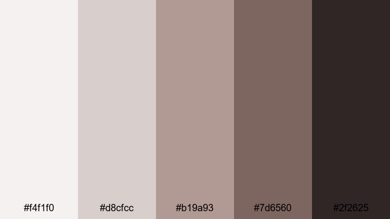urban loft neutrals mauve taupe color palette with hex codes