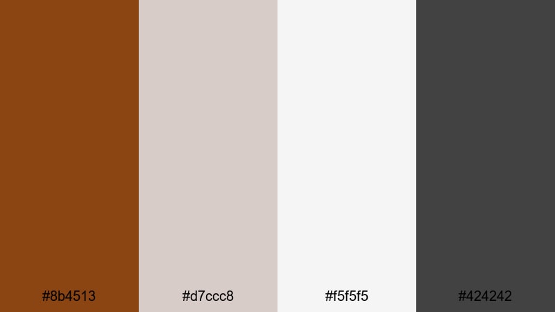 urban loft neutrals saddle brown color palette with hex codes