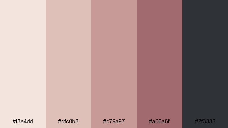 urban loft rose rose gold pink color palette with hex codes