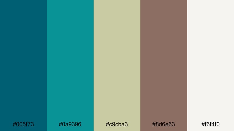 urban loft teal teal brown color palette with hex codes