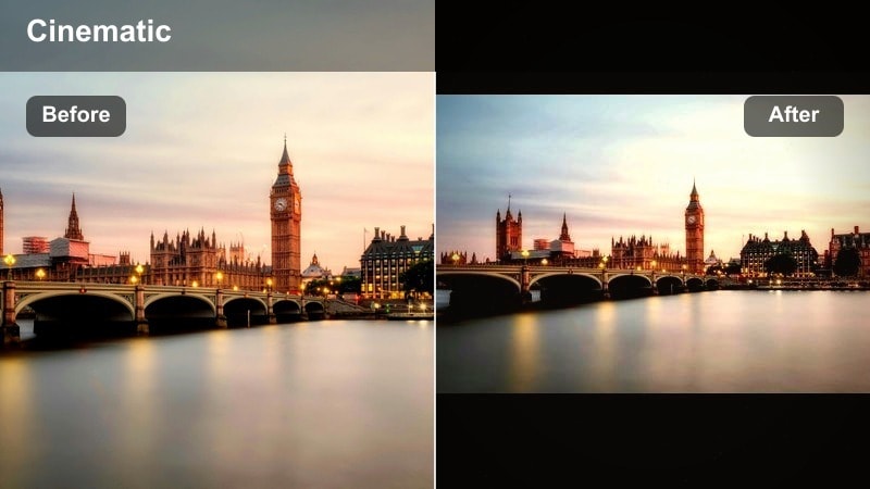 Cinematic urban scene with signature color grade