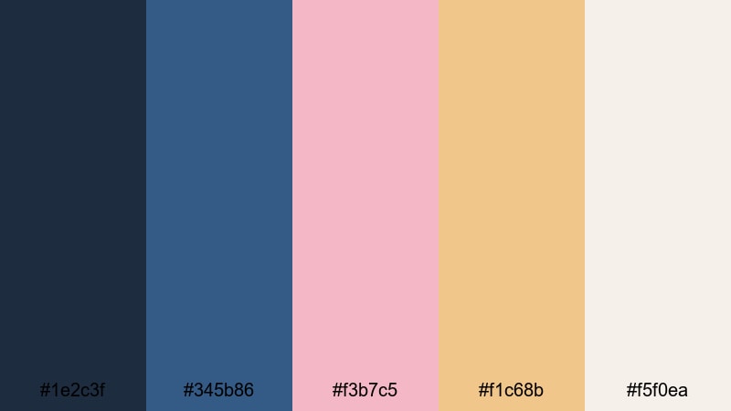 urban luxe skyline blue rose gold color palette with hex codes