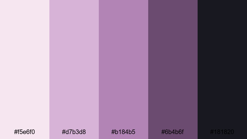 urban mauve contrast pink color palette with hex codes