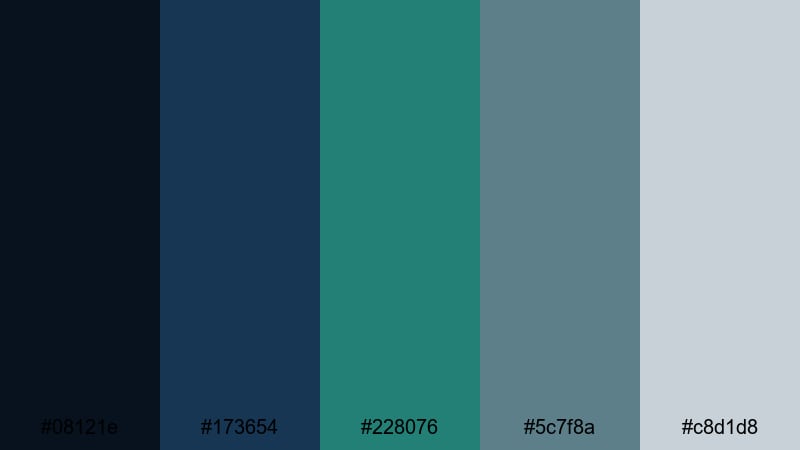 urban metro refresh blue green gray color palette with hex codes